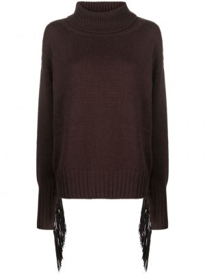 Kašmírový svetr s třásněmi Wild Cashmere hnědý