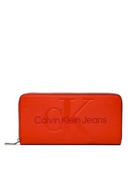 Portofel cu fermoar Calvin Klein Jeans portocaliu