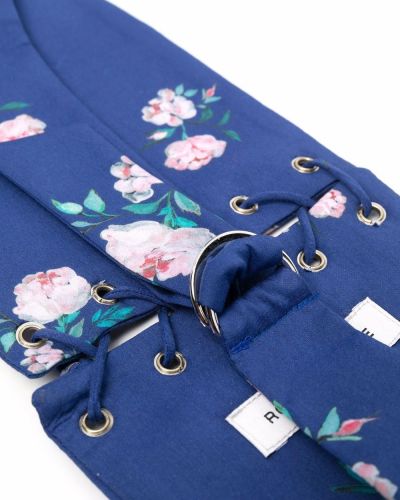 Cinturón de seda de flores con estampado Roses & Lace azul