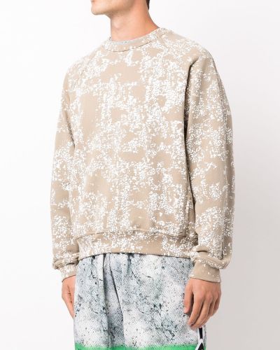 Bluza dresowa bawełniana z nadrukiem w abstrakcyjne wzory John Elliott