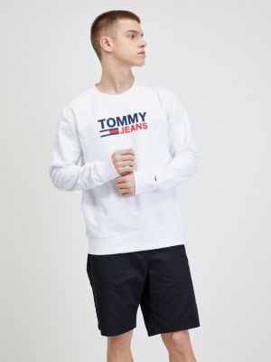 Mikina s kapucí Tommy Jeans bílá