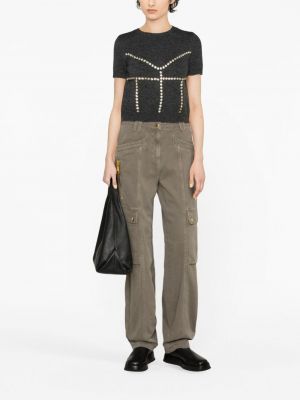 Jeansy relaxed fit Elisabetta Franchi zielone