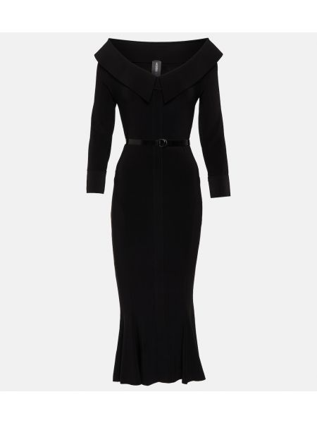 Платье с открытыми плечами из джерси Norma Kamali черный