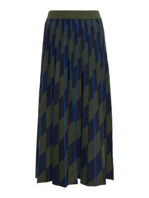 Plisované žakárové midi sukně Tory Sport modré