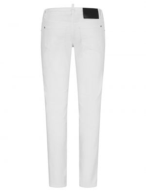 Slim fit skinny džíny s nízkým pasem Dsquared2 bílé