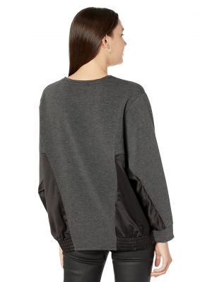 Пуловер с длинным рукавом H Halston черный