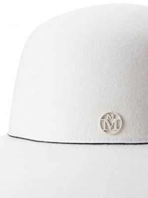 Plstěný vlněný čepice Maison Michel bílý