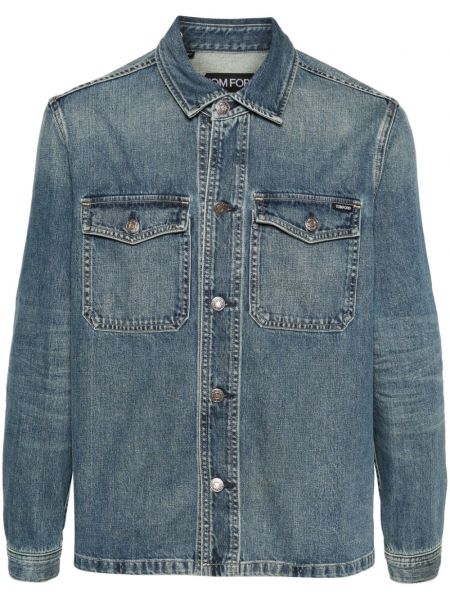 Jeansjacke mit geknöpfter Tom Ford blau