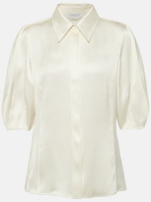 Блузка sansi из шелкового атласа с объемными рукавами Gabriela Hearst белый