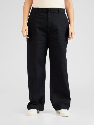 Памучни широки панталони тип „марлен“ Cotton On черно