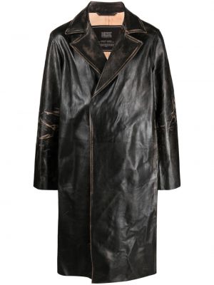 Kožený kabát Diesel hnědý