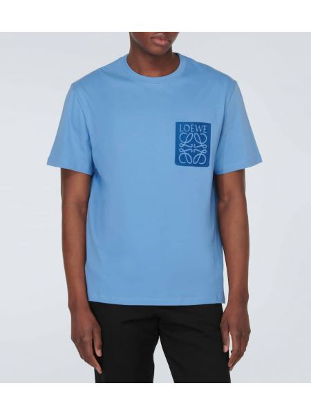 T-shirt di cotone in jersey Loewe blu