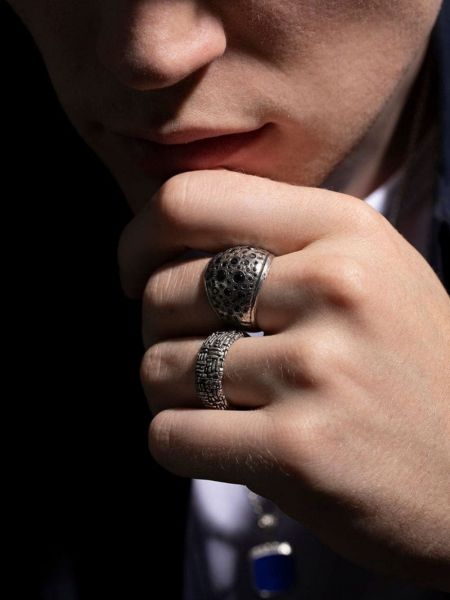 Pletený prsten John Varvatos stříbrný