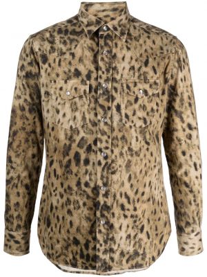Bavlnená košeľa s potlačou s leopardím vzorom Tom Ford