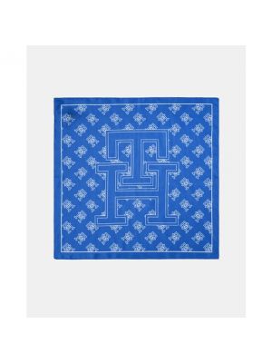 Bufanda de seda con estampado Tommy Hilfiger azul