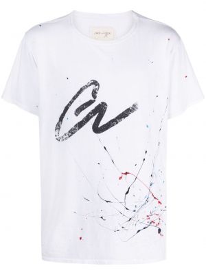 T-shirt con stampa Greg Lauren bianco