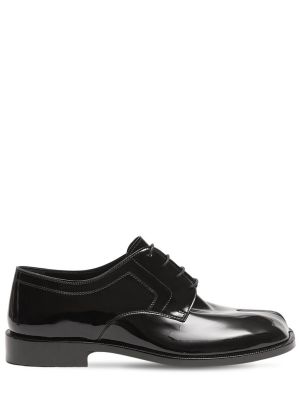Lakirane usnjene nizki čevlji z vezalkami Maison Margiela črna