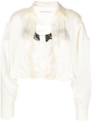 Копринена риза Alexander Wang бяло