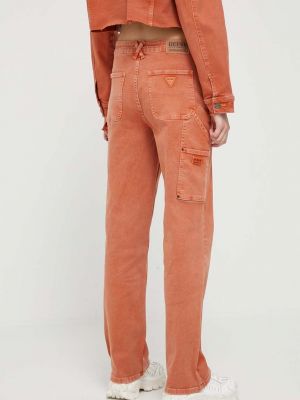 Džíny s vysokým pasem Guess Originals oranžové