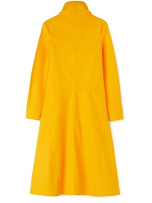 Βαμβακερή μίντι φόρεμα Jil Sander κίτρινο
