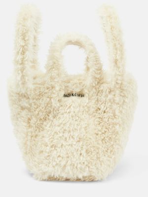 Nakupovalna torba iz krzna Balenciaga bela