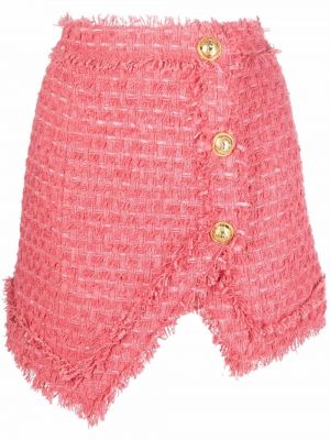 Minigonna in tweed Balmain rosa