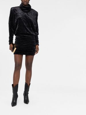Aksamitna sukienka koktajlowa Saint Laurent czarna