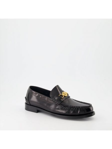 Loafers de cuero Versace negro
