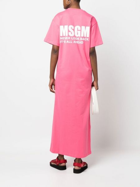 Robe longue en coton Msgm rose