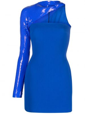Asymetrické midi šaty David Koma modré