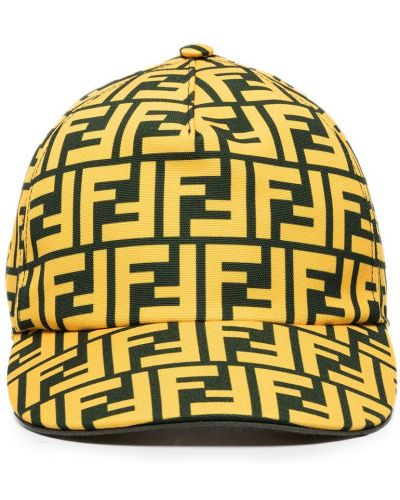 Gorra con estampado Fendi amarillo