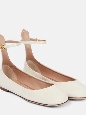 Lakkozott bőr balerina cipők Valentino Garavani fehér