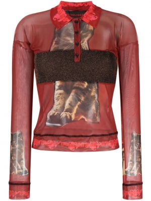 Tricou polo cu imagine transparente Ottolinger roșu
