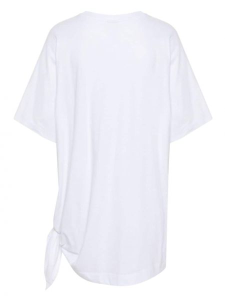 Kokvilnas t-krekls ar drapējumu Dries Van Noten balts