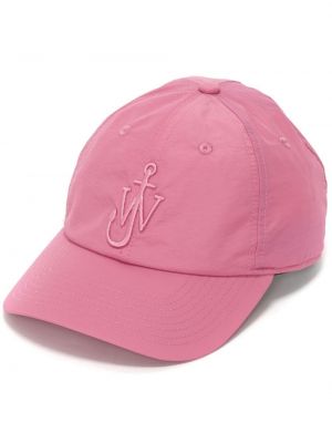 Siuvinėtas kepurė su snapeliu Jw Anderson rožinė