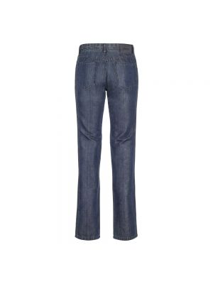 Lniane jeansy skinny bawełniane Brioni niebieskie