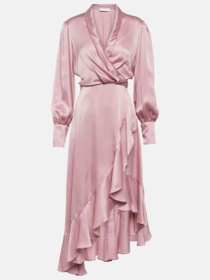 Selyem midi ruha Zimmermann rózsaszín
