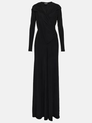 Dlouhé šaty s kapucňou Tom Ford čierna