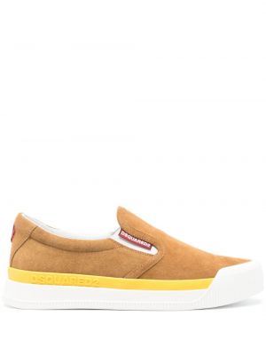 Sneakers slip-on Dsquared2 καφέ