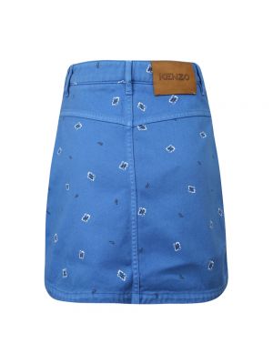 Mini falda con estampado con estampado de cachemira Kenzo azul