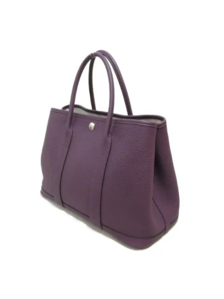 Bolso shopper de cuero retro Hermès Vintage violeta