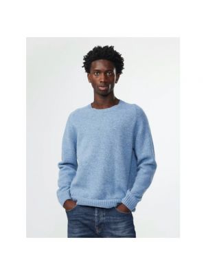 Jersey de lana de punto de tela jersey Nn07 azul