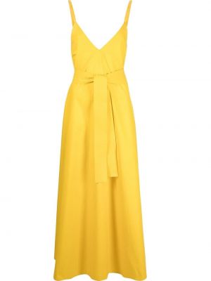 Φόρεμα με λαιμόκοψη v P.a.r.o.s.h. κίτρινο