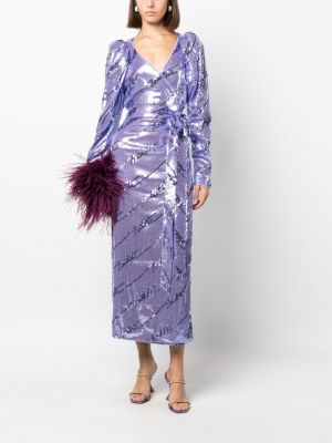 Robe de soirée à paillettes à imprimé Rotate violet