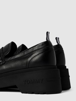 Loafers skórzane Tommy Jeans czarne