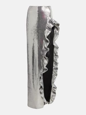 Asymetrické dlouhá sukně David Koma stříbrné