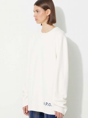 Sweter wełniany A.p.c. biały