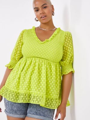 Блузка с v-образным вырезом Simply Be зеленая