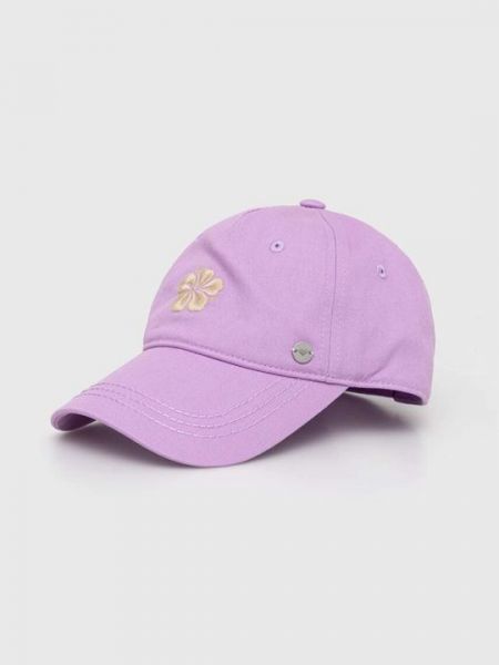 Хлопковая кепка Roxy фиолетовая