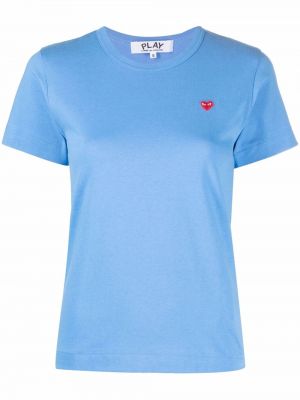 T-shirt mit stickerei aus baumwoll Comme Des Garçons Play blau